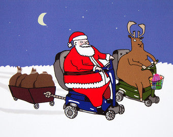 Santa on mobility scooter